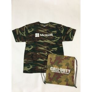 Microsoft Call of Duty Advanced Warfare Camo T Shirt XL Drawstring Bag Set NEW